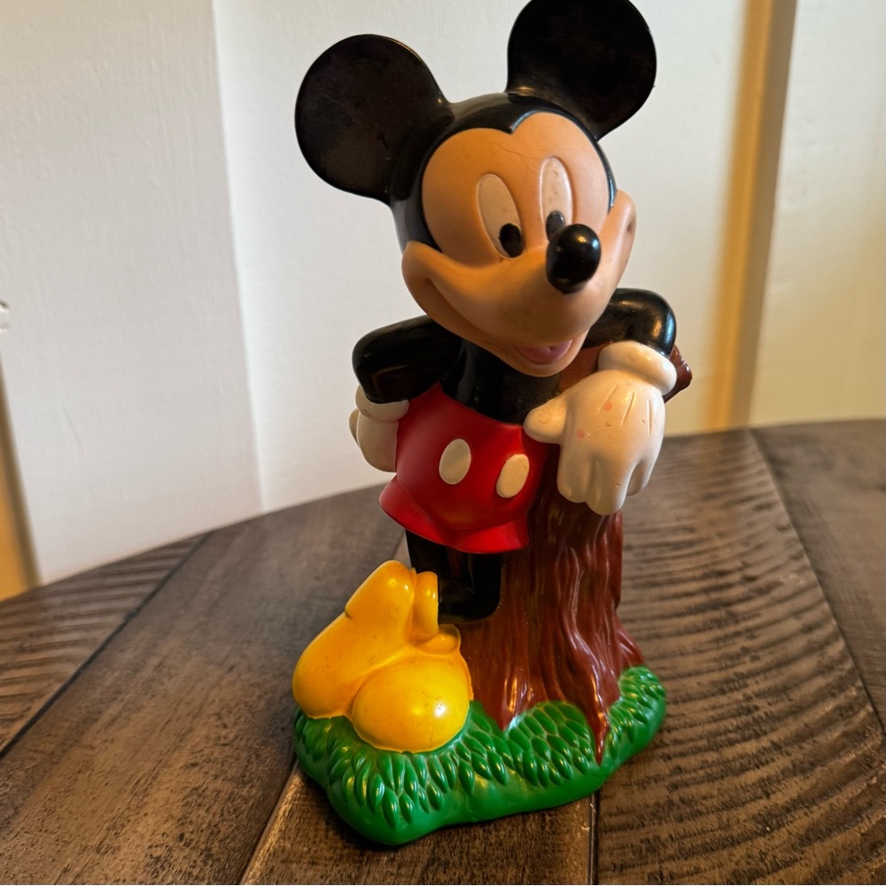 Vintage‎ 1994 Just Toys Disney Mickey Mouse Plastic Coin Piggy Bank Figurine 8"